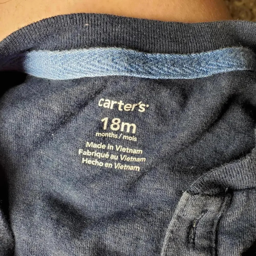 Carter's Baby Toddler Boy 18m Blue Cotton Casual Summer Outfit - Picture 4 of 9